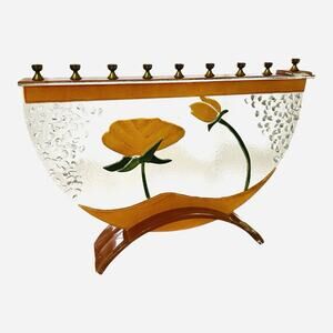 Shofar Menorah Handcrafted Art Glass Menorah by Joel & Candace Bless Judaism